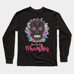 Dia de Los Muertos Sugar Skull Long Sleeve T-Shirt